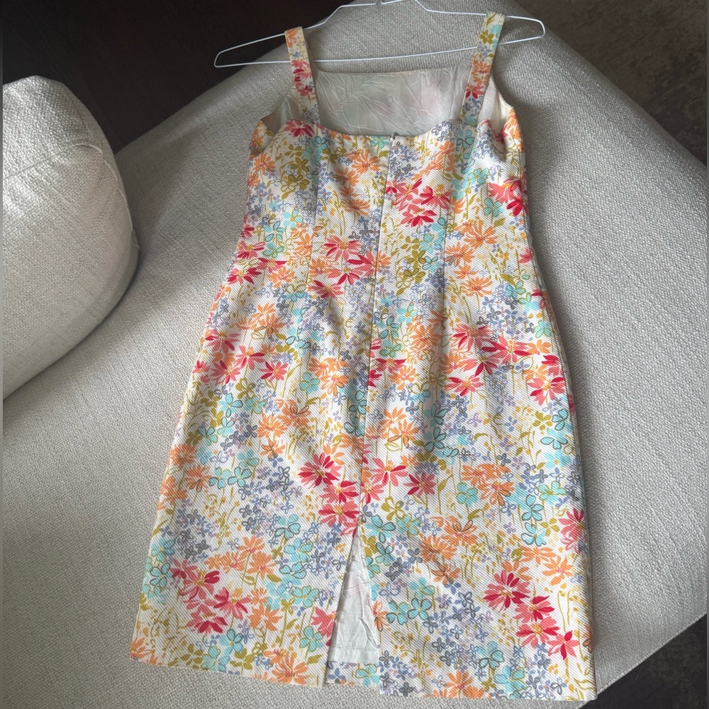 Ann Taylor Loft Vintage Floral Mini Dress Square Neck 2P - Picture 2 of 4